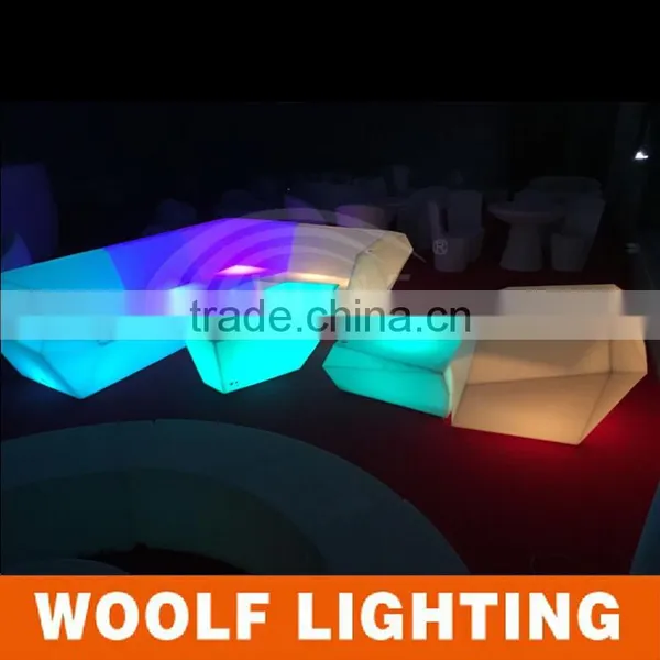 2014 Popular Modern Home Leisure Romote Control Color Changing Led Lighting Up Sofa Furniture photo-2