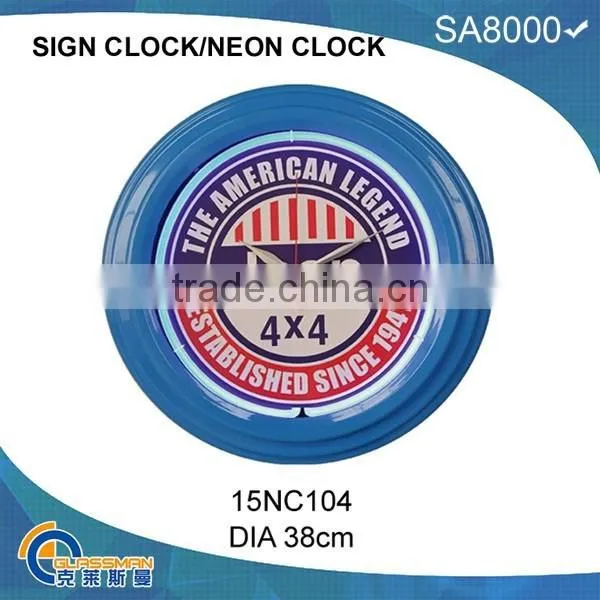 Neon Clock Neon Light Wall Clock photo-4