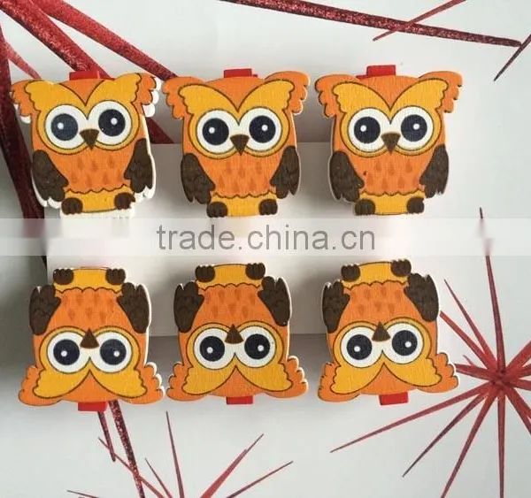 Wooden Decoration Wooden Pegs,decoration Clips Owls Pegs Gifts photo-3