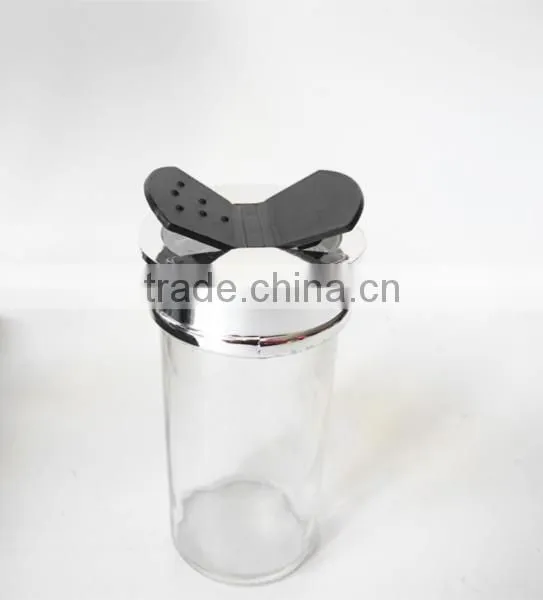 Small Clear Glass Paragon Spice Jars With Butterfly Cap photo-3