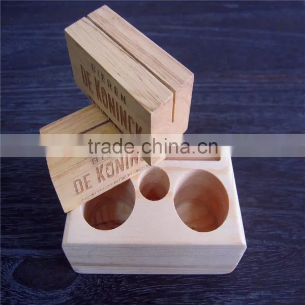 High Quality Wooden Photo Stand Beech Wood Business Cards Holder For Name Cards or Restaurant Manu photo-2