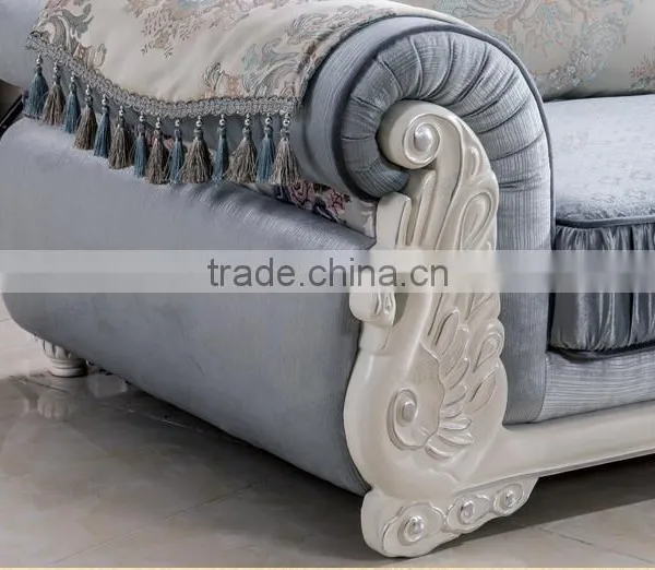 M511-1 French New Arrival Latest Design Luxurious Silk Fabric Sofa Set photo-3