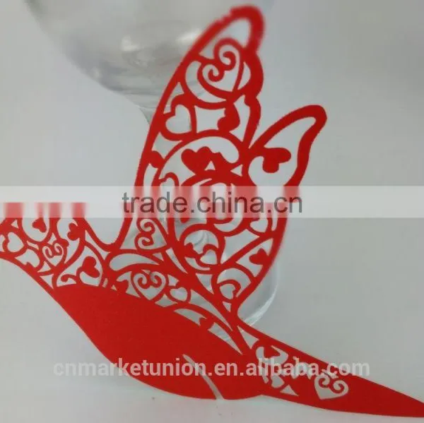 Paper Wine Glass Card Laser Cut Wedding Invitation Card photo-4