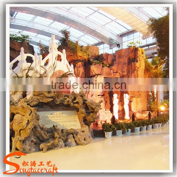 Artificial Waterfalls Fountain Outdoor Decoration Customized Fiber Glass Artificial Waterfall Fountain photo-3
