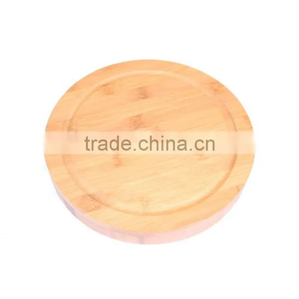 Round Bamboo Cutting Board Storage Knives Bamboo Kitchenware Sets photo-2