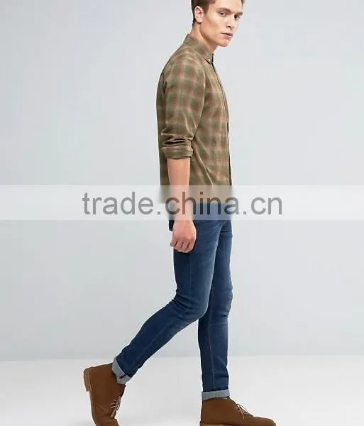 Plus Size Long Sleeve Button Down Collar Mens Pre-Shrunk 100% Cotton Comfortable Casual Khaki Check Printing Shirts photo-4