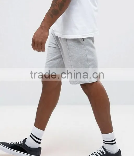 High Quality New Design Custom Drawstring Waist 65% Cotton 35% Polyester Breathable Jersey Men's Fleece Sweat Running Shorts photo-4