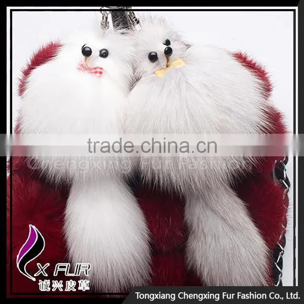 CX-R-11A Colourful Cute Promotional Fox Tail Fur Keychain photo-6