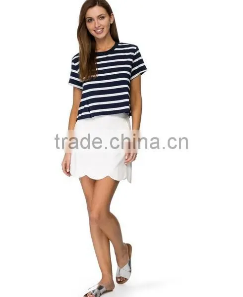 Crop Custom Slim Fit Tee Printed White Line photo-4
