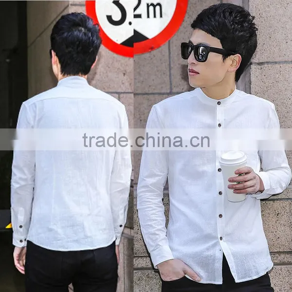 Men Casual Slim Fit Stylish Long Sleeve Pure Color Blank t Shirt Wholesale photo-2
