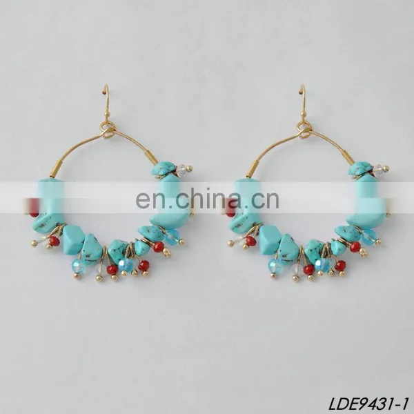 Raw Stone Earrings Round Hoop Earrings Raw Gemstone Hoop Earrings photo-2