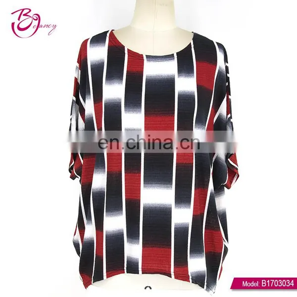 Crew Neck Latest Design Summer Wholesale Tunic Female Tops photo-3