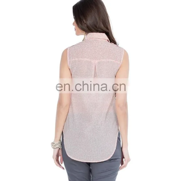 Pink Animal Print High-low Top photo-2
