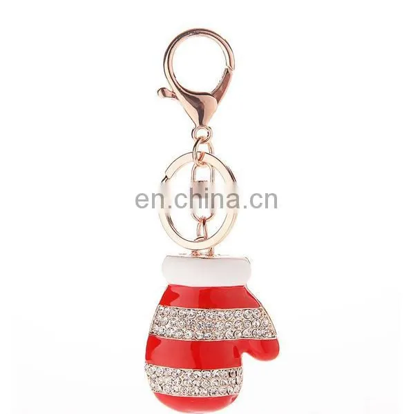 Promotion Christmas Keychain Rhinestone Metal Alloy Santa Claus Keychain photo-5