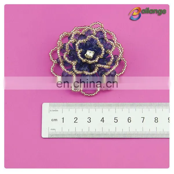 Handmade Garment Accessories Beaded Decorative Women White Shirt With Black Buttons photo-2