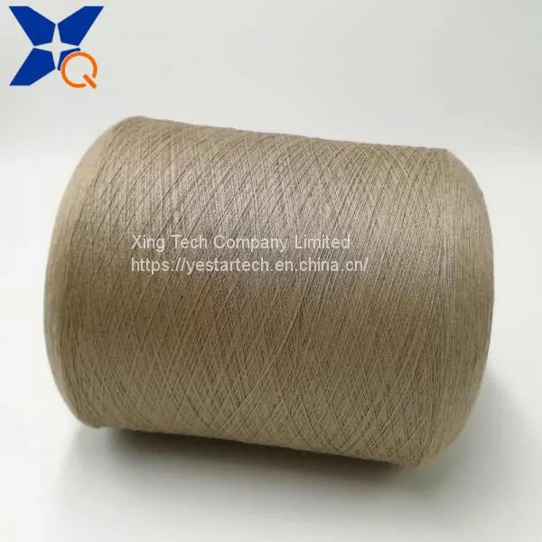 Light Brown Ne32/2plies 20% Stainless Steel Blended With 80% Microfiber Polyester Fiber Conductive Yarn for Touch Screen Gloves -XT11689 photo-4