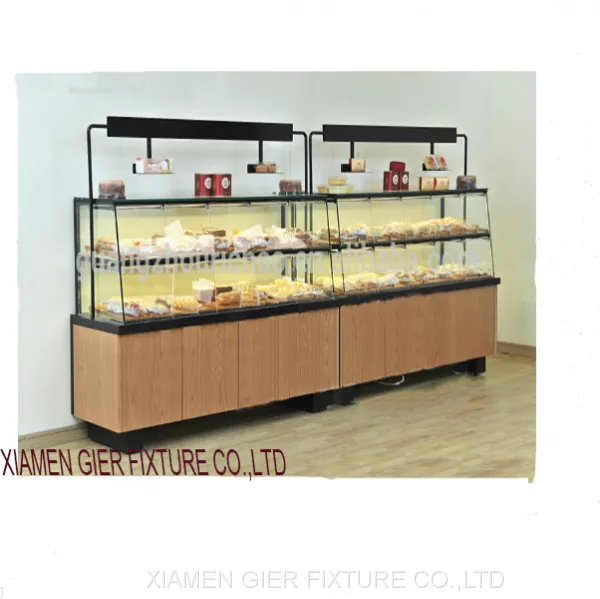 Useful Design Customized Size MDF PD and Metal Material Wood Bread Display Stand photo-2