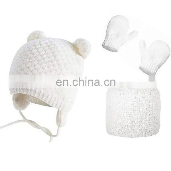 Children's Winter Warm Knit Hat Cute Glove Kids Caps Girls Boys Hand Protection Lovely Glove Baby Kids Girls Boys Gifts photo-5