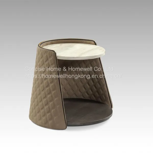 Concise Home LT2802-3 Luxury Side Table Oval Shape Luxurious Marble Top Side Table
