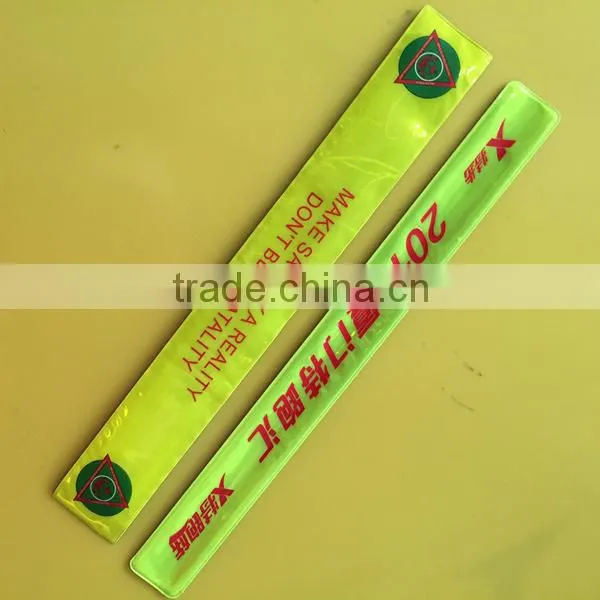 2015 Cheap Promotional Custom PVC Reflective Ruler Slap Bracelets photo-5