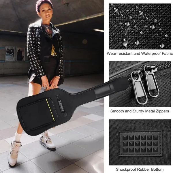 Bass Guitar Bag 7mm Padding Waterproof Electric Bass Case(Black) photo-4
