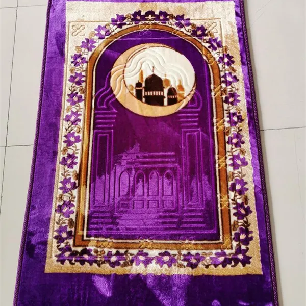 Anti Slip Backing Raschel Prayer Rug Islam Prayer Mat for Muslim