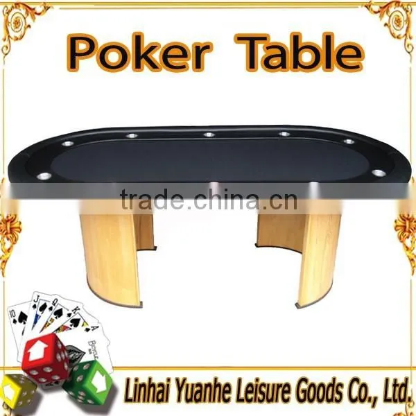 2016 New Design 10 People Cheap Casino Professional TEXAS Holdem Oval Poker Table With Wooden Foot