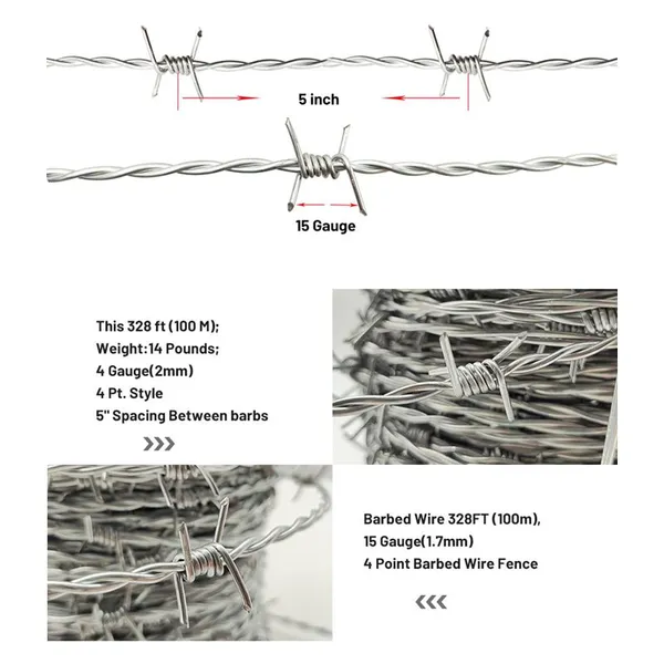 Wholesales Fencing Hot Dipped Galvanized Barbed Wire photo-4