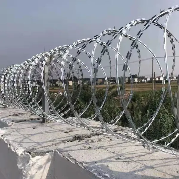 Stainless Steel Razor Barbed Wire Mesh Roll Double Coil Concertina Wire for Boundary Fencing photo-1