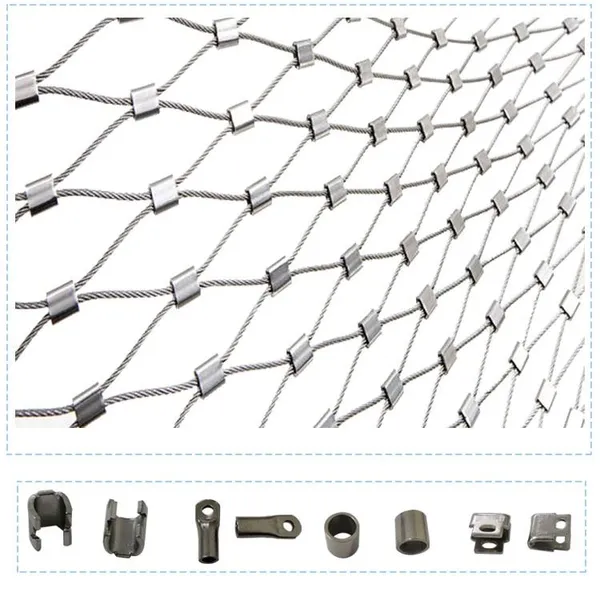 Filet de câble en acier inoxydable flexible, filet de volière pour zoo tissé, gaine de câble en acier inoxydable, filet de corde en acier inoxydable élégant