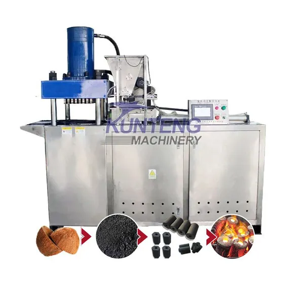 Complete Set Briquette Machine Coal Cube Coconut Palm Shell Charcoal Briquette Making Machine EPC
