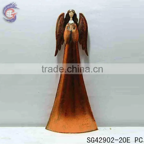 Rusty Crafts Sculpture of Metal Angel Statue Outdoor Decorations photo-3