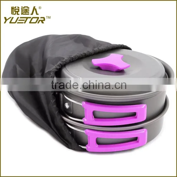 10pcs Lightweight Outdoor Camping Hiking Cookware Backpacking Cooking Picnic Bowl Pot Pan Set photo-3