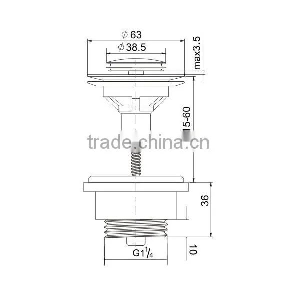 Kingchun Brass Pop up Waste Bathroom Pop up Fitting Accessories (K316) photo-2