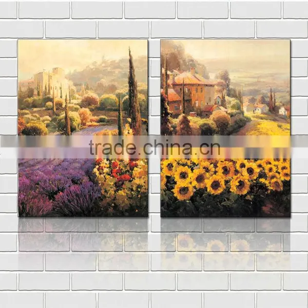 Sunflower Landscape Waterproof Oil Canvas Printed Painting
