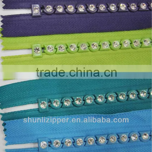 NO 8 Rhinestone/diamond/crystal Zipper photo-2