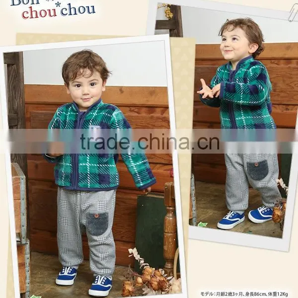 Japanese Wholesale Products Cute Stock Jackets Baby Clothes Check Pattern for Winter Infant Wear Children Garment Kids Clothing photo-3