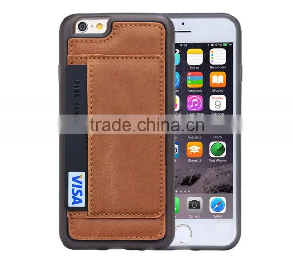 New Design PC TPU PU Moblile Phone Case, Mobile Phone Back Cover, With Card Slot Phone Holder photo-2