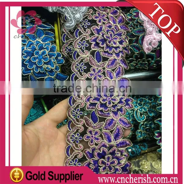 Hot Sale Vision Lavender Flower Honorable Lace Knitting Lace Fabric for Ladies' Dress for Islamic Middle East Mohammedan