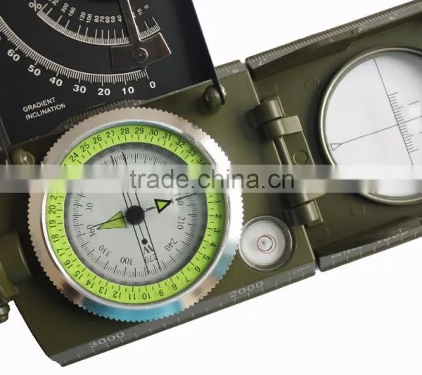Metal Waterproof and Shockproof Compass Zinc Alloy Material Military Green photo-3