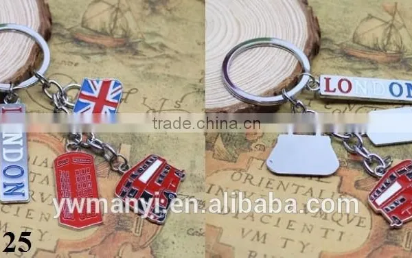 Best Selling Alloy Keychain Products Cute London England Flag & Phone Box Charms Metal Keychain K0126 photo-2