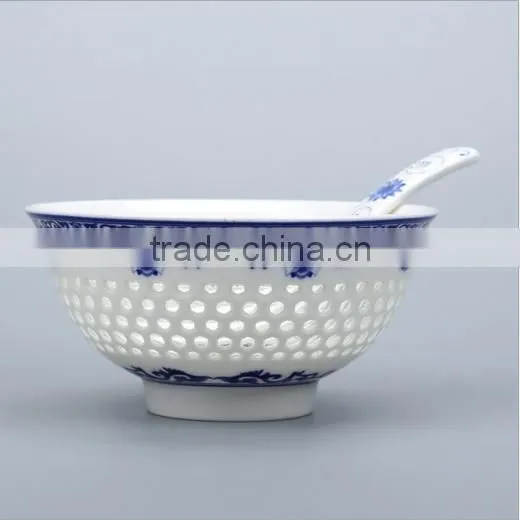 Exquisite Hollow Transparent White Porcelain Tableware With Spoon Bowl 8006 photo-4