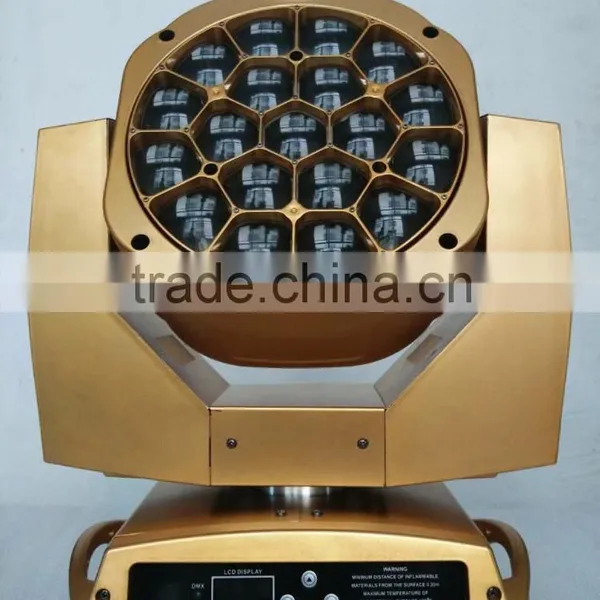 China New Bee Eye 19pcs*15w Zoom Moving Head Led Beam Light, 19pcs Rgbw 4In1 Zoom Wash Big Bee Eyes Stage Moving Head Light photo-2