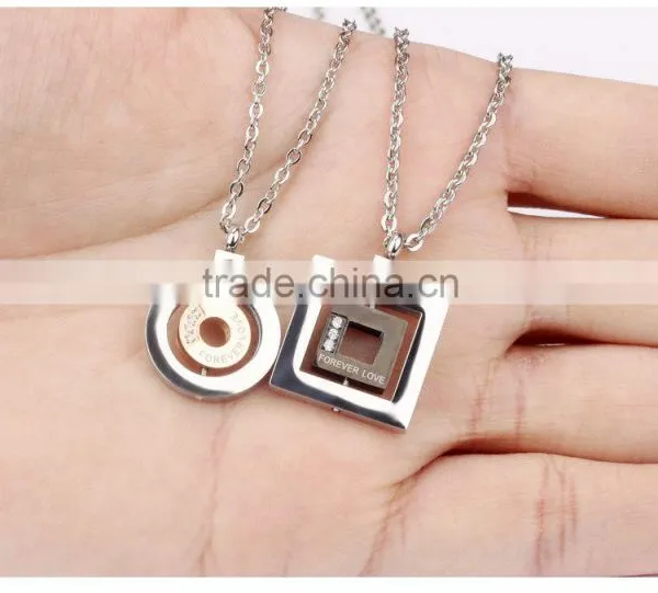 Fashion Jewelry 2016 316L Stainless Steel Square Forever Love Necklace for Men photo-4