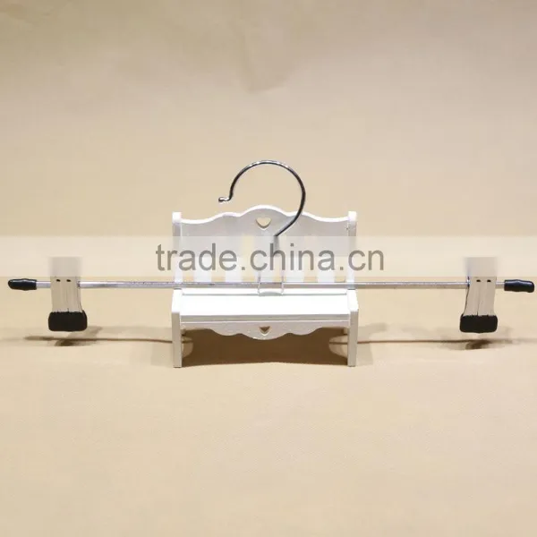 QD-K08 Chrome Hook Pant Metal Hanger Dry Cleaner Wire Hanger With Two Clips photo-2