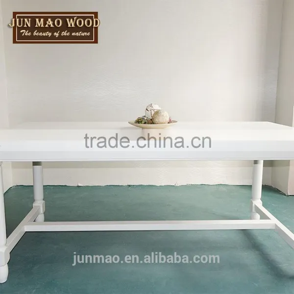 China Factory Wholesale Modern Dining Furniture Rectangle White Wooden Dining Table photo-2