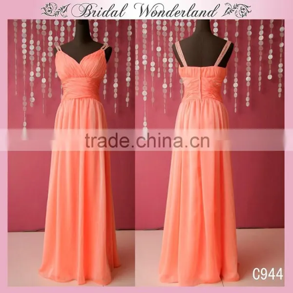 Double Straps Floor Length Plus Size Prom Dress
