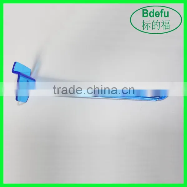 Plastic Transparent Blue Single Hook for Display photo-2