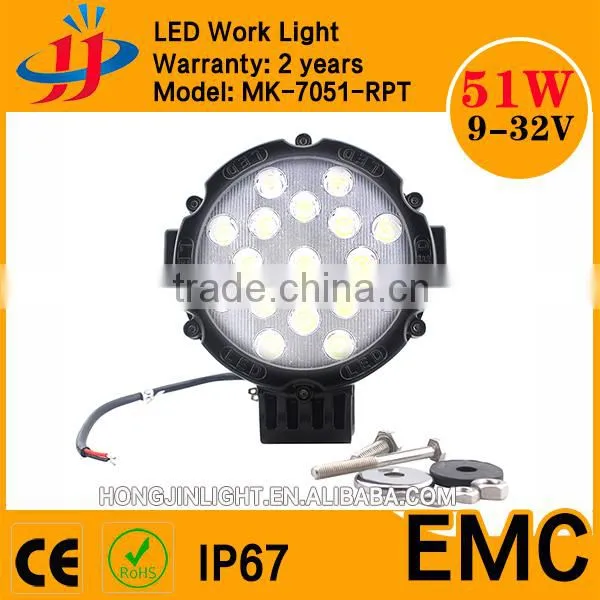 China Top Selling Spot Led Lights Outdoor Round Led Light 51w Led Work Light