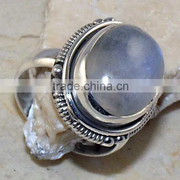 925 Sterling Silver Rainbow Moonstone Cocktail Ring